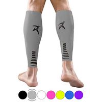Rymora Calf Compression Sleeves Men Women Shin Splints Running (Pair Gray) (L)