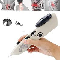 Meridian Pen Pain Treatment Instrument Intelligent Point-Seeking Pulse Massage USB Charging Acupuncture Physiotherapy Muscle Stimulator Lght Yellow (3 Kinds of Massage Head)