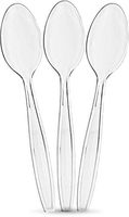 Plasticpro Clear Plastic Tea Spoons Disposable Cutlery Medium Weight Utensils 200 Count