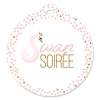 Swan Soiree - White Swan Baby Shower or Birthday Party Favor Gift Tags (Set of 20)