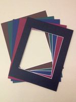 Pack of (5) 18x24 Dark Colors Picture Mats with White Core, Bevel Cut for 13x19 Picture, with 1/8" Foam Core and Clear Bags