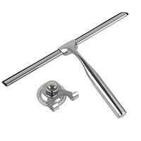 Kelinfei Shower Squeegees,Lightweight All-Purpose Stainless Steel Shower Cleaner for Shower Doors Bathroom Window Mirror Car Glass (Silver, OneSize)