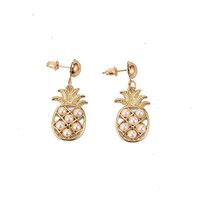 Eardrop Tassel Pearl Pineapple Earrings Hollow Stud Earring Fruit Pendent Good Jewerly Fine Accessories Women Fashion Design Womens Cheap Bright Designer