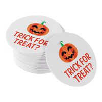 BESTOYARD Hanging Tags Round White Pumpkin Message Cards with Hole