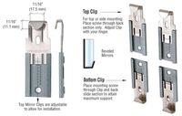 CRL Nickel Plated Adjustable Mirror Clip Set for 1/4 in (6 mm) Beveled Glass - Package