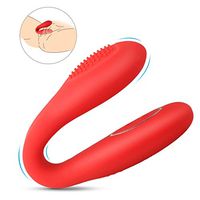 PGtoy Full Silicone Remote U Portable Toy Kit USB Rechargeable for Couple Women 10 Frequency Red