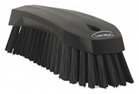 Vikan 38909 Stiff Scrub Brush, Polypropylene, Polyester Bristle, 8", Black