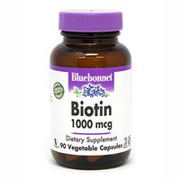 Bluebonnet Biotin 1000 mcg Vegetable Capsules, 90 Count