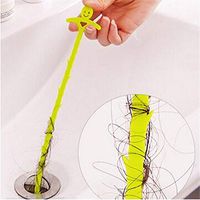 Fiesta Sink Cleaning Hook Bathroom Floor Drain Sewer Dredge Device Small Tools plastic 51cm Bathroom Floor Drain Sewer Tool #82705: United States, Green