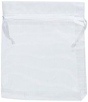 100pcs White Eyelash Organza Drawstring Pouches Jewelry Party Wedding Favor Gift Bags 4"X5"
