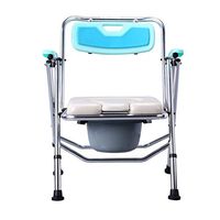 G-LXYZBQSHYP Bedside Commode Chair Comfortable Sitting Chair Multifunction Aluminum Alloy Foldable Adjustable Sitting Mobile Toilet Seat
