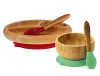 Avanchy Feeding Bamboo Silicone Baby Bowl and Plate Set