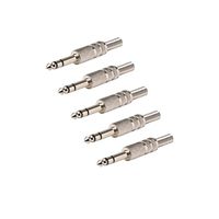 C&E CNE78145 1/4-Inch Stereo Plug Metal Handle, 5-Pack