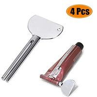 WarmShine 4 Pieces Toothpaste Squeezer Metal Tube Toothpaste Key Tube Squeezer Wringer Roller for Toothpaste, Hair Color Dye Hand Cream Cosmetics Paint Tube