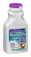 Rolaids Antacid Calcium & Magnesium Supplement Ultra Strength Tablets, Fruit 72 ea ( Pack of 3)