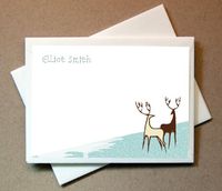 Personalized Deer Note Cards (40 Cards and Blank Envelopes)
