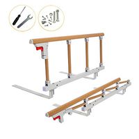 Bed Rails Safety Assist Handle Bed Railing for Elderly & Seniors, Adults, Children Guard Rails Folding Hospital Bedside Grab Bar Bumper Handicap Medical Stand Assistance Devices (Wooden Grain)