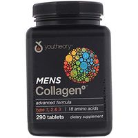 Mens Collagen Advanced Formula Hydrolyzed Collagen Type 1, 2, 3 Vitamin C 18 Amino Acids 290 Tablets