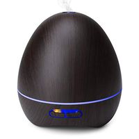 Diffuser, Homeweeks Colorful Wood Gain Diffuser for Essential Oils, Aroma Essential Oil Diffuser with Adjustable Mist Mode, Auto Off Ultrasonic Diffuser for Home/Office/Trip (300ML) (black)