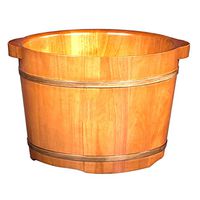 NACHEN Household Wooden Foot Bath Barrel Foot Baths Magnet Massage Barrel,Brown,36X27CM