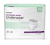 McKesson Adult Underwear Pull On X-Large Disposable Heavy Absorbency, UWEXTXL - Pack of 12