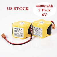 6V 4400mAh BR-2/3AGCT4A PLC Battery for FANUC A98L-0031-0025 CNC Machine with Plug US Stock (Pack of 2)