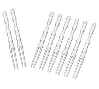 Disposable Plastic Fruit Forks Cocktail Sticks Plates Picks Dessert Forks Cake Forks Party Favor Supplies (400pcs Clear)