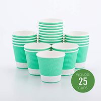 Insulated Paper Coffee Cups - Ripple Wall - Light Green - 8 oz - 25ct Box - MATCHING LIDS SOLD SEPARATELY: RWA0360B, RWA0360W, RWA0328LG, RWA0328GR, RWA0328HP, RWA0283W, RWA0283B