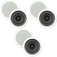 Theater Solutions TS65C in Ceiling 6.5" Speakers Surround Sound Home Theater 3 Pair Pack