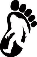 Bigfoot Print Silhouette - Vinyl 6" tall (Color BLACK) decal laptop tablet skateboard car windows stickers - by So Cool Stuff