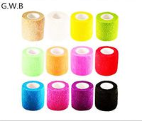 G.W.B Pangda 12 Pieces Adhesive Bandage Wrap Stretch Self-Adherent Tape for Sports, Wrist, Ankle, 5 Yards Each (12 Colors, 2 Inches)