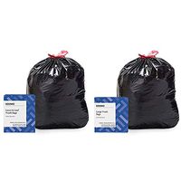 Amazon Brand - Solimo Lawn & Leaf Drawstring Trash Bags, 39 Gallon, 40 Count & Solimo Multipurpose Drawstring Trash Bags, 30 Gallon, 50 Count