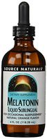 Source Naturals Sleep Science Melatonin Liquid Sleep Support - Orange Flavor - Fast-Acting Sublingual - 4 oz