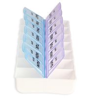 Whitelotous 14 Slots Weekly Pill Reminders Organizer 7 Day Twice-a-Day Plastic Pocket Pills/Vitamins Organizer Box