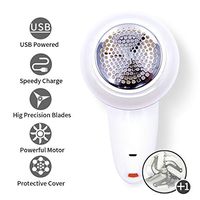 NORMEOR Electric Fabric Shaver lint Remover USB Rechargeable Sweater Shaver Fabric Remover with 2 Replaceable Stainless Steel Blades for Multiple Protection