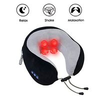 Aidbot Portable Travel Neck Pillow,Memory Foam Neck Pillow for Cervical Pain Stress Relief,Cordless Electric U Shape Neck Massager Pillow for Home,Office,Car,Airplane