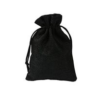 BZCTAH Linen Bags Burlap Jute Bags with Drawstrings, 20 PCS 9 x 12cm Pure Color Multipurpose Linen Gift Bag Jute Hessian Packing Storage Jewelry Pouches for Wedding Party Birthday Christmas, Black
