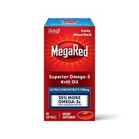 750mg Omega-3 Krill Oil Supplement, MegaRed Ultra Strength Softgels (80 Count in a Box), Has No Fishy Aftertaste and Has EPA & DHA Plus Antioxidant Astaxanthin