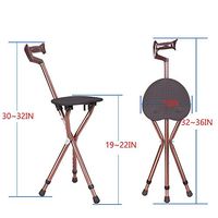 ZHOUYANG Multifunctional Folding Old Can Sit Crutches Chair Walker Aluminum Material Can Withstand 198 Pounds Weight Non-Slip Design Soft and Comfortable (1 A/B/C) (Color : B)