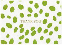 Caspari Thank You Notes, Green Spots