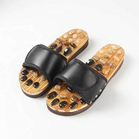 LanLan Massage Shoes Reflexology Sandals Foot Massager Slippers Cobblestone Acupressure Foot Massage Shoes 1 Pair Black 39-40
