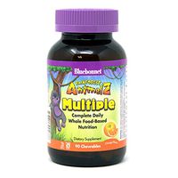 Bluebonnet Nutrition Rainforest Animalz Whole Food Based Multiple Chewable Tablets, Kid Multivitamin & Mineral, Vitamin C, D3, Iron, Gluten Free, Milk Free, Kosher, 90 Chewable Tablets, Orange Flavor