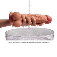 7.87 Inches Safe Liquid Double-Layer Silicone Màssagěr,Soft Realistic Ðîl`dɔ Handsfree Strong Suction Cup for Female Play,Portable Simulated Toy