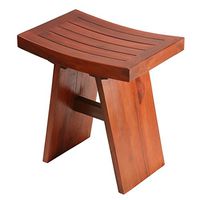 Bare Decor Casual BARE-AC2016 Sofi Shower Stool in Solid Teak Wood, 18 x 12 x 18", Brown