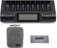 Powerex MH-C980 Turbo Charger Analyzer for AA/AAA Batteries with Powerex Accessory Padded Bag Travel Kit (New 2019 Model)