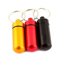 5pcs Waterproof Aluminum Daily Medicine Case Pill Container Holder Box Bottle Keychain