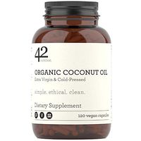 42Nutrition Organic Coconut Oil - 120 Capsules - Extra Virgin, Cold-Pressed, Vegan, Gluten-Free, Non-GMO - Rich in MCTs to Promote Healthy Skin, Hair and Weight
