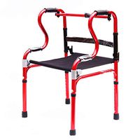 Disabled Walker Aluminum Alloy Material Elderly Walker for Lightweight Collapsible, Adult Walker Height Adjustable - Red,A