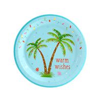 Pink Flamingo Holiday Cheer Party Dessert Plates (24)