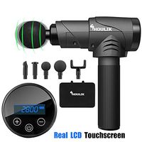 HOULIK Massage Gun Deep Tissue Percussion Fascia Massager For Pain Relief, Stepless Variable Speed Vibration Super Quiet Fascia Gun With Reverse Usb Charge And Portable Case